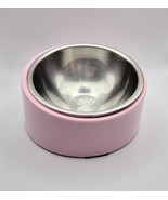 Pink Slanted Dog Bowl, Non-Skid &amp; Non-Spill, Small - £11.95 GBP