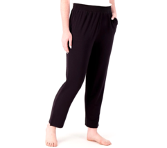 AnyBody Cozy Knit French Terry Pull On Pants BLACK, LARGE (A516652) - £19.98 GBP