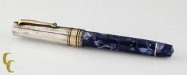 OMAS Celluloide Paragon Blu Royale Penna a Sfera W/ Acciaio Inox Tappo - £1,193.71 GBP