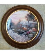 THOMAS KINKADE Collector Plate OLDE PORTERFIELD TEA ROOM WOODEN FRAME 1s... - £42.66 GBP