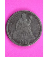 1887 P Seated Liberty Dime Exact Silver Coin In Pics Scarce Semi Key Dat... - $37.26 CAD