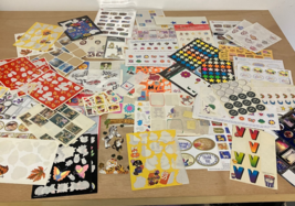 Mixed assorted vintage stickers partial sheets large lot - $19.75