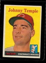 Vintage Baseball Trading Card Topps 1958 #205 Johnny Temple Cincinnati Redlegs - £9.96 GBP