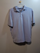 CALLAWAY Opti Dri Golf Short Sleeve Polo Shirt Mens L Striped White Blue - $8.91