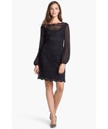 NEW Adrianna Papell  Black Long Sleeve Lace Shift dress Size 4/6 - $48.99