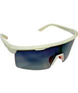 DIFF Eyewear LUKA 140mm Polarized Shield White Sunglasses with Pink Nosepad - $50.87 CAD