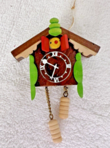 Holzkunst Erzgebirge Christmas Ornament Coo Coo Clock Original Label 2.5... - $24.26