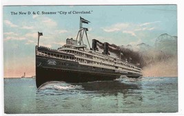 Steamer City of Cleveland D&amp;C Line 1910c postcard - £3.52 GBP