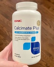 GNC Calcimate Plus® Magnesium &amp; Vitamin D-3 800mg - 240 Caplets, EXP 04/26 - £18.60 GBP