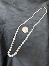 Vintage Miriam Haskell Vidrio Blanco Collar de Cuentas Deslizar Cierre Anudado - £78.10 GBP