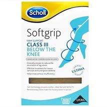 Scholl Softgrip Compression Stockings CL3 Below Knee Open Toe Natural Me... - $26.37