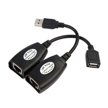 Usb Extension Extender Adapter Up To 150Ft Using Cat5 Rj45 Lan Cable Usa - £14.21 GBP