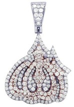 2.5 CT Unisex Round Diamond Allah Pendant 10K White Gold Over Charm 1.5&quot; Solid - £105.39 GBP