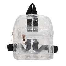 Mini transparent women backpack pvc kids girls clear school bag student bookbags thumb200