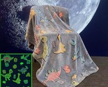 Glow In The Dark Blanket Dinosaur Throw Blankets For Boys Kids Toys Gift... - $19.99