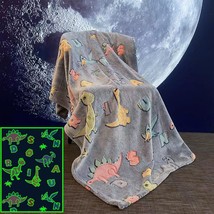 Glow In The Dark Blanket Dinosaur Throw Blankets For Boys Kids Toys Gift... - £15.95 GBP