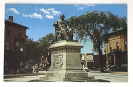 Henry Wadsworth Longfellow Statue ME Portland Maine Chrome Poet Postcard 1963 - £3.00 GBP