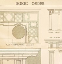 Doric Column Order Drawing Examples Vignola 1904 Architecture Ephemera D... - $29.99