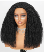 SheBase Kinky Curly Half Wig Human Hair 250% Density 14&quot; 3 In 1 Drawstring - $1,288.97 MXN