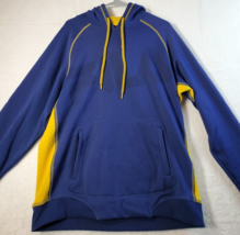 FILA Hoodie Mens Size Large Blue Yellow Knit 100% Polyester Long Sleeve Pockets - £12.96 GBP