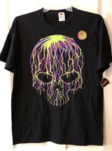 Halloween Glow In The Dark Black T Shirt - Skull Small &amp; Large Skull Men&#39;s - £14.89 GBP