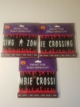 Halloween Decorations fright tape Scary zombie crossing second design pack of 3 - £8.01 GBP