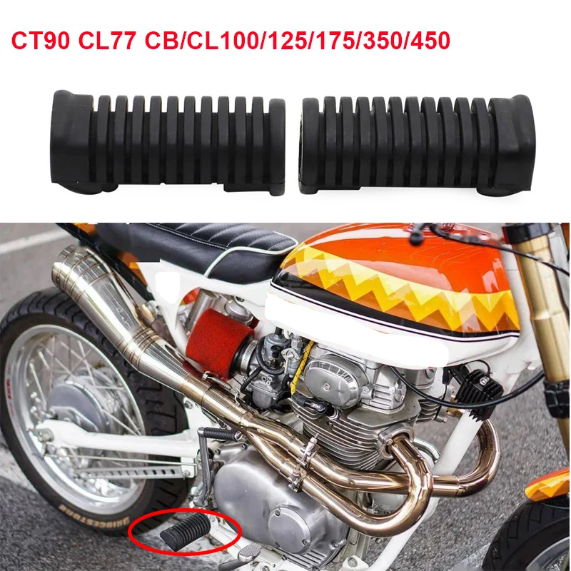 Motorcycle Front Footrest Foot Pegs Pedals rubber Cover For Honda CA175 ... - $7.93