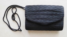 Purse Bag Handbag Whiting And Davis Evening Black Clutch Fabric Vintage (Cc) - £18.50 GBP