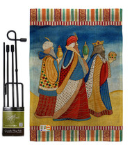 Three Wise Men Burlap - Impressions Decorative Metal Garden Pole Flag Set GS1142 - £27.09 GBP