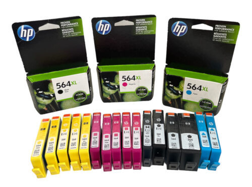 Lot of 19 HP GENUINE 564XL 564 Black & Color Ink NO RETAIL BOX PHOTOSMART D5460 - $70.11