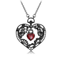 Style Black Heart Pendants Necklace For Women Man Party Punk Jewellery Necklace  - £12.80 GBP