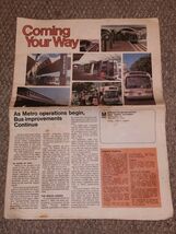 VTG Coming Your Way Washington DC Metro 1976 Publication Paper Transit A... - $21.99