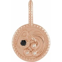 14k Rose Gold Aquarius Black Spinel and Diamond Pendant - £392.09 GBP
