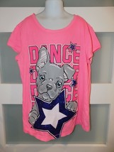 JUSTICE DANCE DANCE DANCE PUPPY PINK SHIRT SIZE 14 GIRL&#39;S EUC - £13.37 GBP