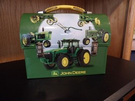 John Deer Lunchbox Lunch Pail Tin 7&quot;X 7&quot; Tractors - £9.80 GBP