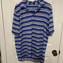 Johnnie O Short Sleeve Polo Shirt Mens Sz XL Surf golf Performance Striped Logo - $18.70