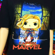 MEN&#39;S FUNKO POP! x MARVEL COMICS TEE SHIRT CAPTAIN MARVEL XL FUNKO POP F... - £15.97 GBP