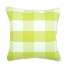 Green Throw Pillow Cover,Gingham Buffalo Checks 16&quot;x16&quot; Cotton,Chartreuse Plaid - £21.95 GBP+