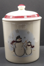 Royal Seasons Holiday Snowmen Stoneware Canister Cookie Jar – New in Box - $18.80