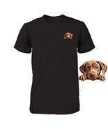 Funny Labrador Retriever Dog Peeking Pocket Tshirt Cute Puppy Dog Lover ... - $27.06 CAD+