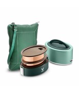 Vaya Tyffyn Green Copper-Finished Steel Lunch Box with Bagmat,600ml,2 Co... - £83.21 GBP