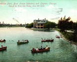 Vtg Postcard 1910 Humboldt Park Boat House Refectory and Lagoon Chicago IL - $3.91