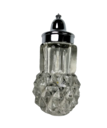 Antique 4in Clear Glass Studded Salt Or Pepper Shaker Hexagon With Diamo... - $285.40 MXN