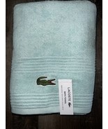 Lacoste ~ Light Aqua Blue Bath Towel 100% Cotton 30&quot; x 52&quot; Big Crocodile... - $44.66 CAD
