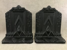 Antique NY Deco Bradley Hubbard Architectural Empire Building Cast Iron Bookends - £274.26 GBP