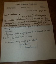 1930 Antique Kent Timber Co Binghamton Ny Billhead Letter Ephemera - £7.78 GBP