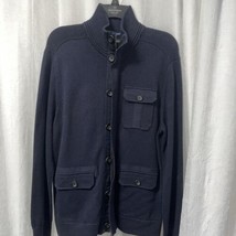 Banana Republic Men&#39;s Navy Blue Sweater Cardigan Zip Front Size Medium NWT - £39.76 GBP