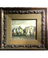 Mauro Hernandez Sailboats by City Signed Oil Painting, Framed - £117.27 GBP