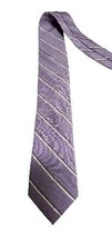 Calvin Klein  Tie Necktie Mens Lavender Purple Stripe Silk Skinny Width - £12.39 GBP