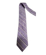 Calvin Klein  Tie Necktie Mens Lavender Purple Stripe Silk Skinny Width - £12.46 GBP